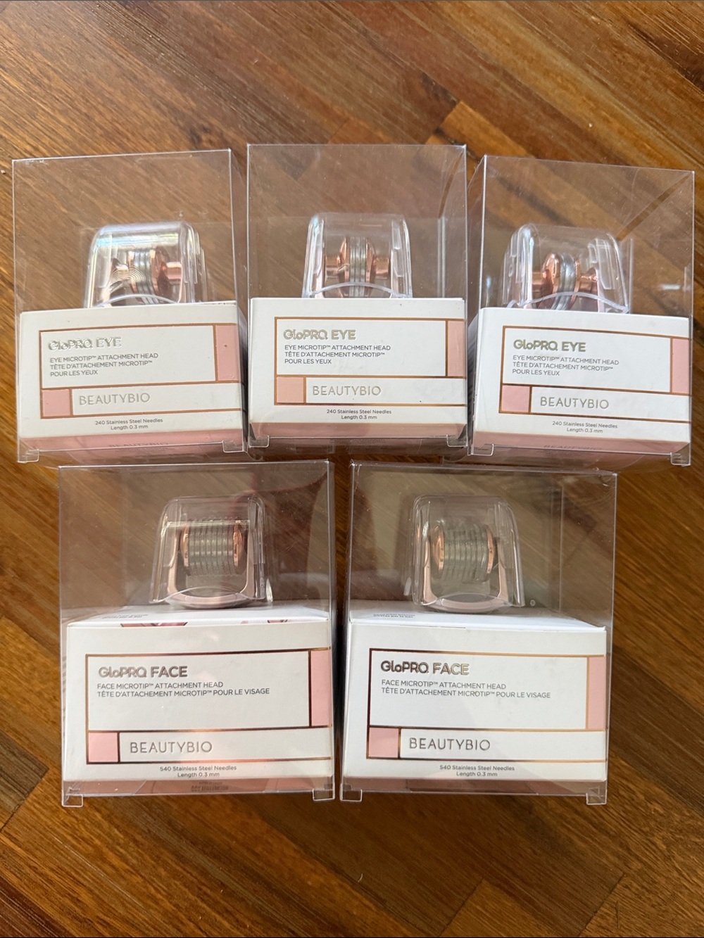 BeautyBio GloPRO Replacement Attachment Heads - Rose Gold & Silver